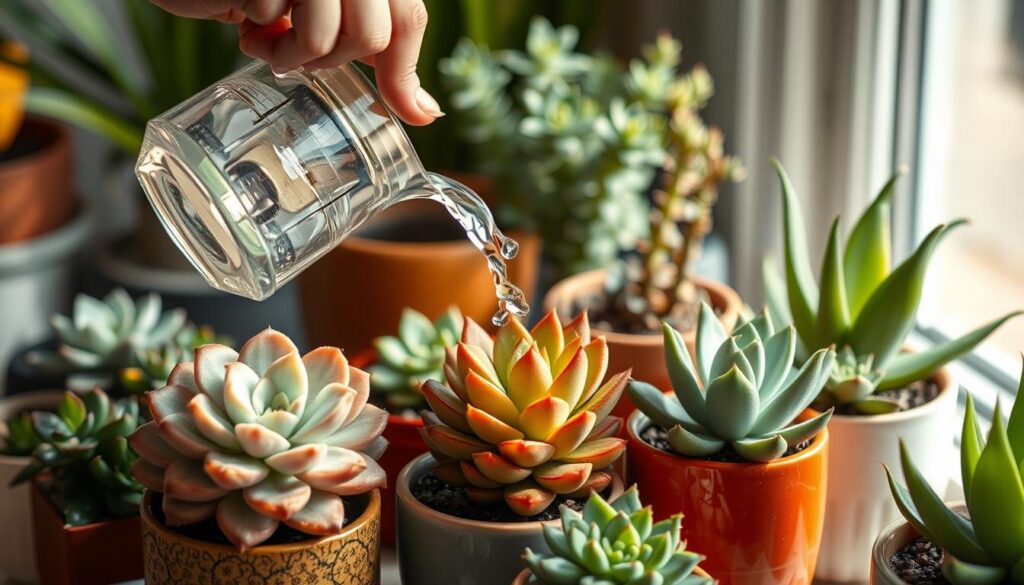 watering succulents